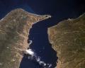 Lo stretto di Messina in una vista satellitare