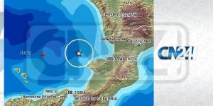 L'epicentro del sisma di stamani