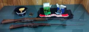 Le armi da guerra sequestrate