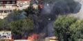 L'incendio alle spalle dei Riuniti di Reggio Calabria