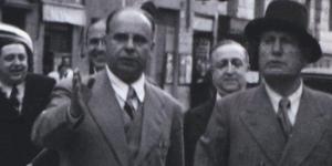 Marcello Piacentini (a sinistra) con Benito Mussolini