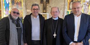 Da sinistra: Nino Romeo, Don Tonino Saraco, Mons. Francesco Oliva e Michele Affidato