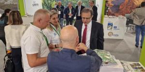 Nickolas Zouros allo stand dell’Aspromonte Geopark
