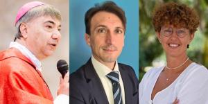 Da sinistra: Il cardinale Domenico Battaglia, il professor Gianluigi Greco e Tamara Cvektovic