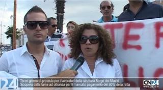Terzo giorno di protesta per i dipendenti della struttura Borgo dei Mastri