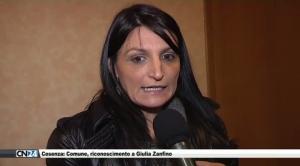 Cosenza: Comune, riconoscimento a Giulia Zanfino