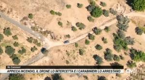 Appicca incendio, il drone lo intercetta e i carabinieri lo arrestano subito
